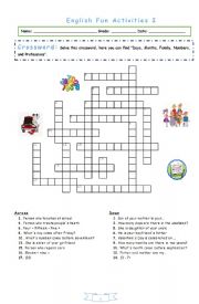 English Worksheet: English fun activities I