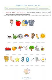 English Worksheet: English fun activities II