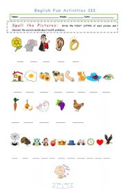 English Worksheet: English fun activities III