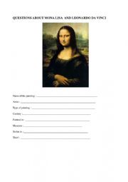 English Worksheet: Mona Lisa and Leonardo da Vinci