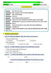 English worksheet: bad toothache