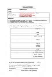 English Worksheet: Basic English test