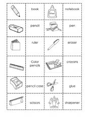 English Worksheet: School objects