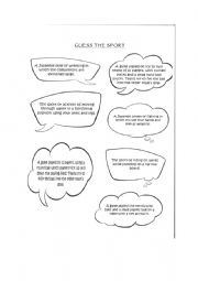 English Worksheet: Guess the sport