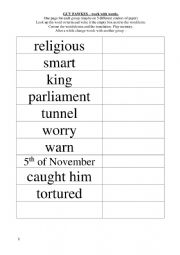 English Worksheet: Guy Wakes. Vocabulary. Work with words. 