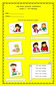 English Worksheet: present continuous
