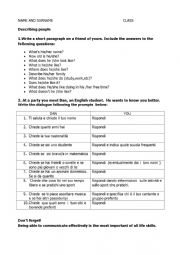 English Worksheet: Communication test