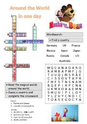 English Worksheet: Masha and the Bear - Around the World in one day 2 / 4