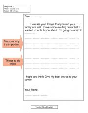 English Worksheet: writing informal letter