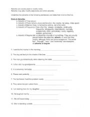 English Worksheet: Adverbs and Its Kinds