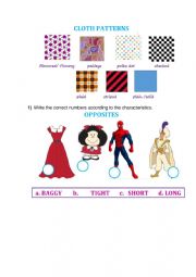 English Worksheet: clothes patterns