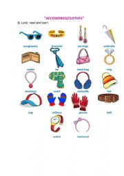 FASHION ACCESSORIES AND CLOTHES VOCABULARY