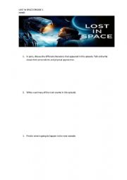 English Worksheet: Lost in space episode 1 season 1