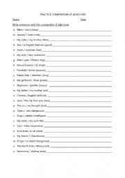 English Worksheet: Comparative adjectives