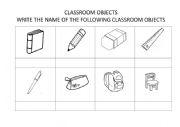 English Worksheet: Classroom objects