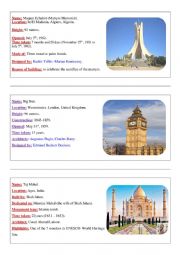 English Worksheet: landmarks fact