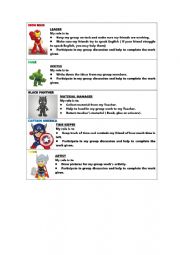 English Worksheet: Group Work Roles