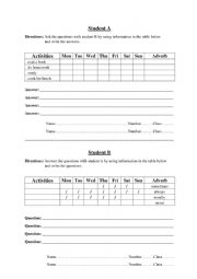 English Worksheet: Talking about freetime