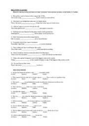 English Worksheet: Relative clauses