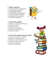 English Worksheet: Will be question