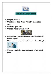 English Worksheet: SPEAKING ABOUT  WORK