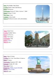 English Worksheet: landmarks fact