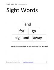 Primer Dolch Sight Word Reinforcement Activities