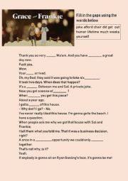 English Worksheet: grace and frankie ep 1 