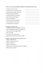 English Worksheet: Passive voice 