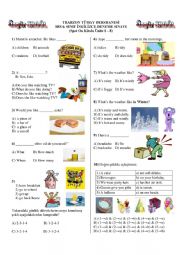 English Worksheet: SBS Revision TEST for 6th grade Unit 1-8 (First Semester)