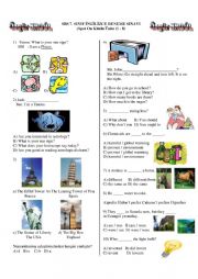 English Worksheet: SBS Revision TEST for 7th grade Unit 1-8 (First Semester)