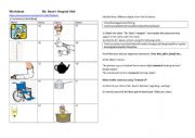 English Worksheet: Mr. Bean goes to the Hospital