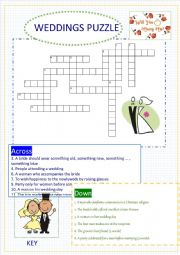 English Worksheet: Weddings puzzle