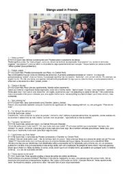 English Worksheet: Slangs used in Friends