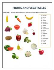 English Worksheet: FRUITS