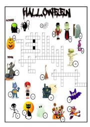 English Worksheet: Halloween Word Puzzle Vocabulary