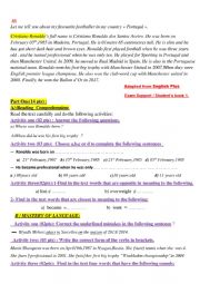 English Worksheet: Cristiano Ronaldo 