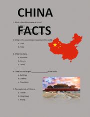 English Worksheet: CHINA FACTS