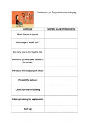 English Worksheet: Business Conference Call Prep - Role Play