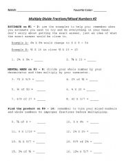 English worksheet: FRACTIONS 