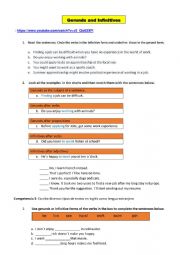 English Worksheet: GERUNG AND INFINITIVE
