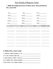 English Worksheet: Past Simple Regular Verbs Practice