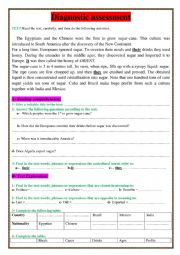 English Worksheet: Diagnostic assessment