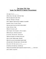 English worksheet: TED Talks Tim Urban Video:Inside The Mind Of A Master Procrastinator. Running Time 10 mins 3 seconds