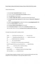 English Worksheet: Tenses Review