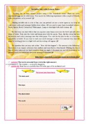 English worksheet: The Lemon juice Experiment