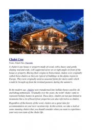 English Worksheet: Understanding a renting service for a chalet