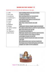 English Worksheet: Jobs and places 