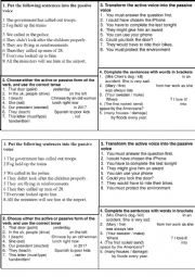 English Worksheet: Passive, exercises