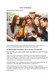 English Worksheet: Growing up